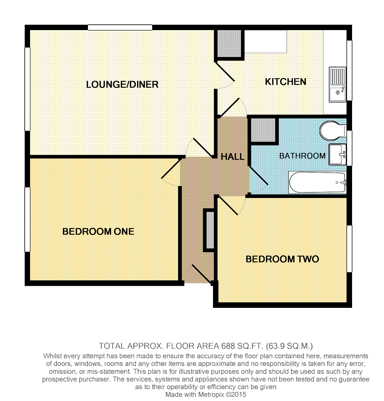 Floorplan of The Willows, Chichester Road, Seaford, East Sussex, BN25 2DN