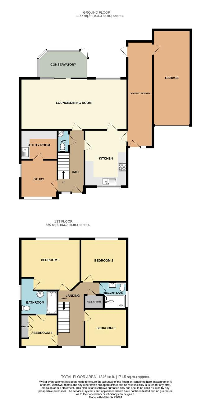 Floorplan of Queens Park Gardens, Seaford, East Sussex, BN25 2QE