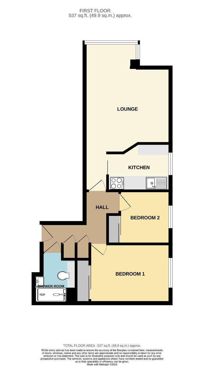 Floorplan of Stratheden Court, Esplanade, Seaford, East Sussex, BN25 1JP