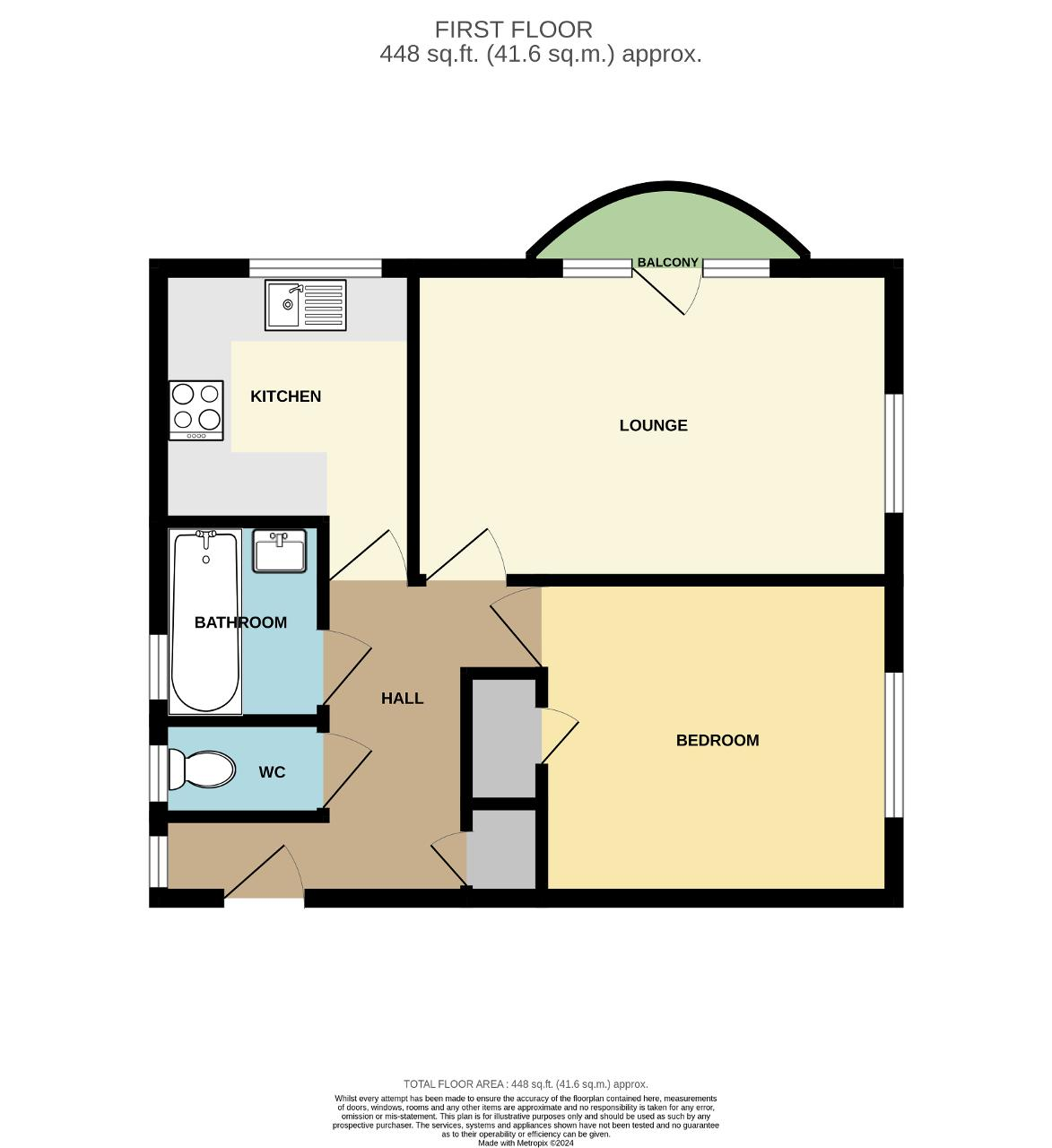 Floorplan of Westward Lodge, Claremont Road, Seaford, East Sussex, BN25 2QD