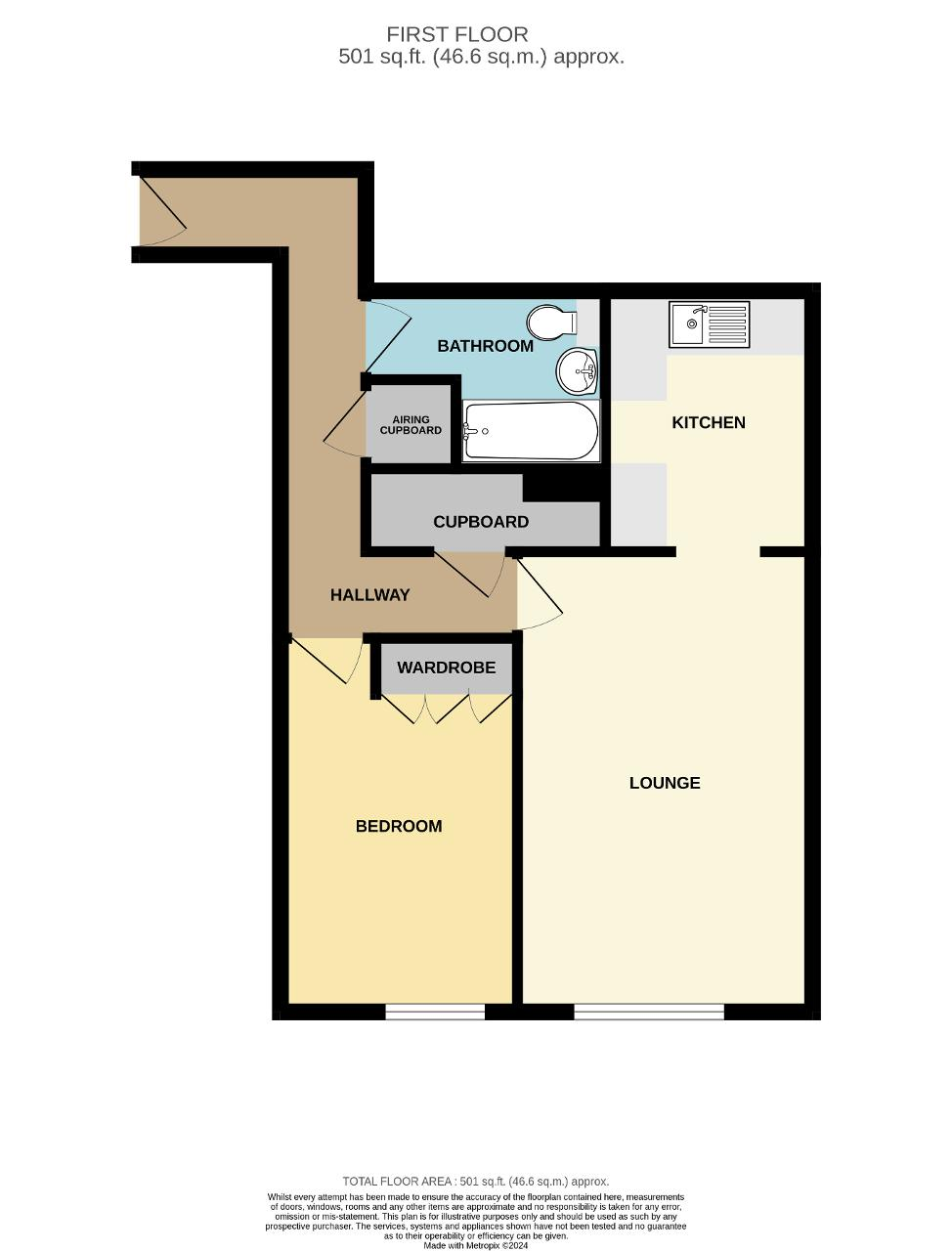 Floorplan of Drake Court, Ringmer Road, Seaford, East Sussex, BN25 1AW