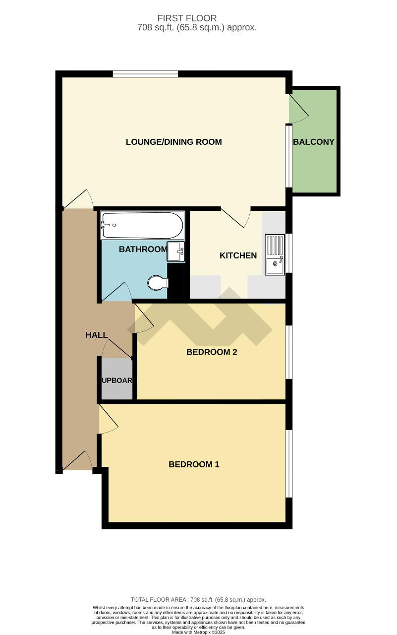 Floorplan of Offham Court, Surrey Road, Seaford, East Sussex, BN25 2PA