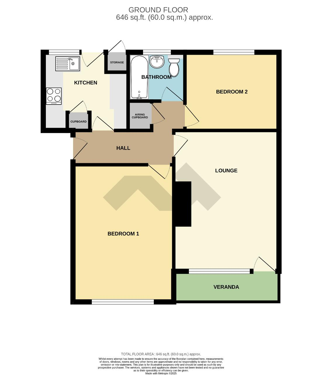 Floorplan of Hadley Court, Church Road, Polegate, East Sussex, BN26 5BY