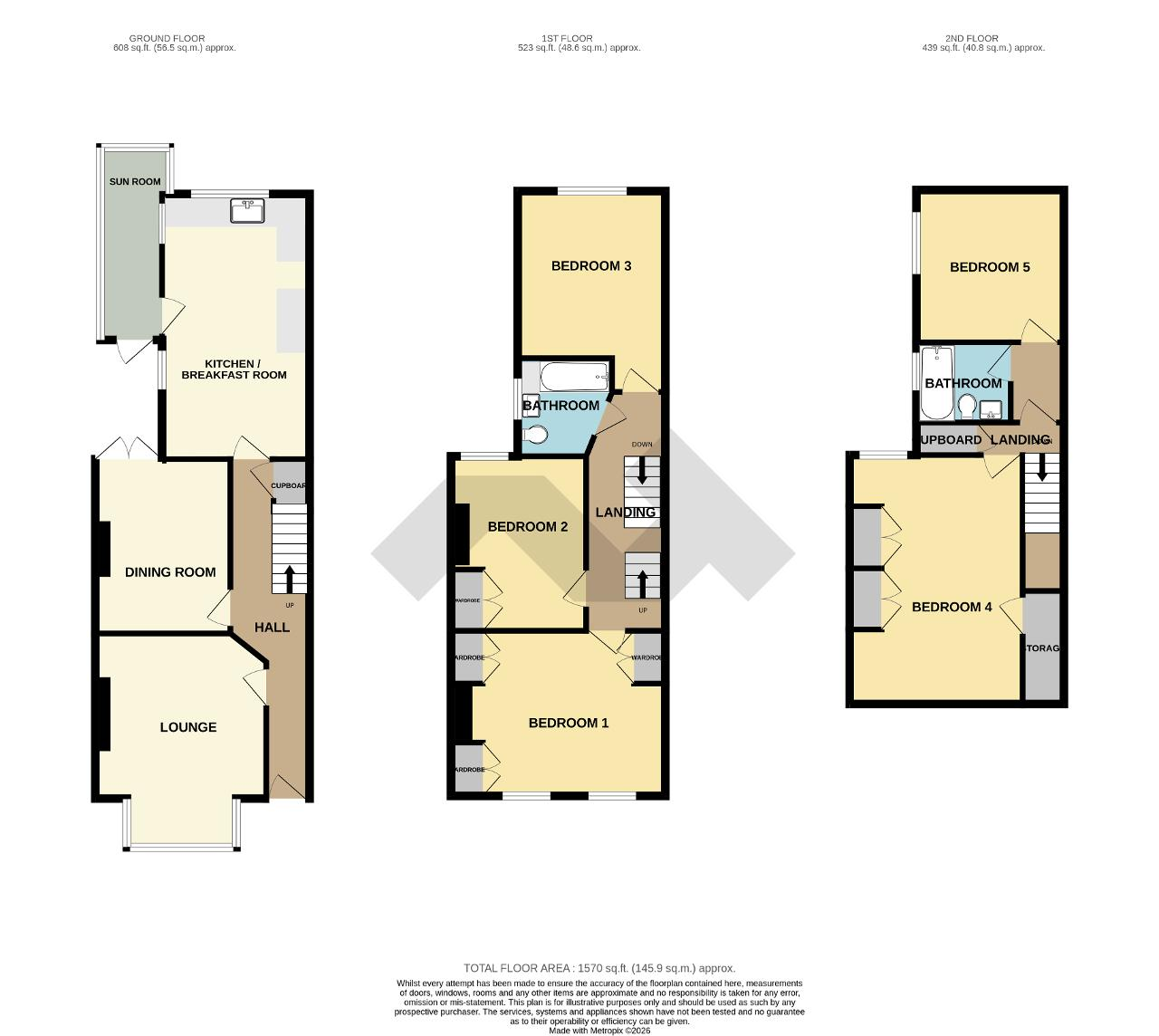 Floorplan of Ashurst Road, Seaford, East Sussex, BN25 1AH