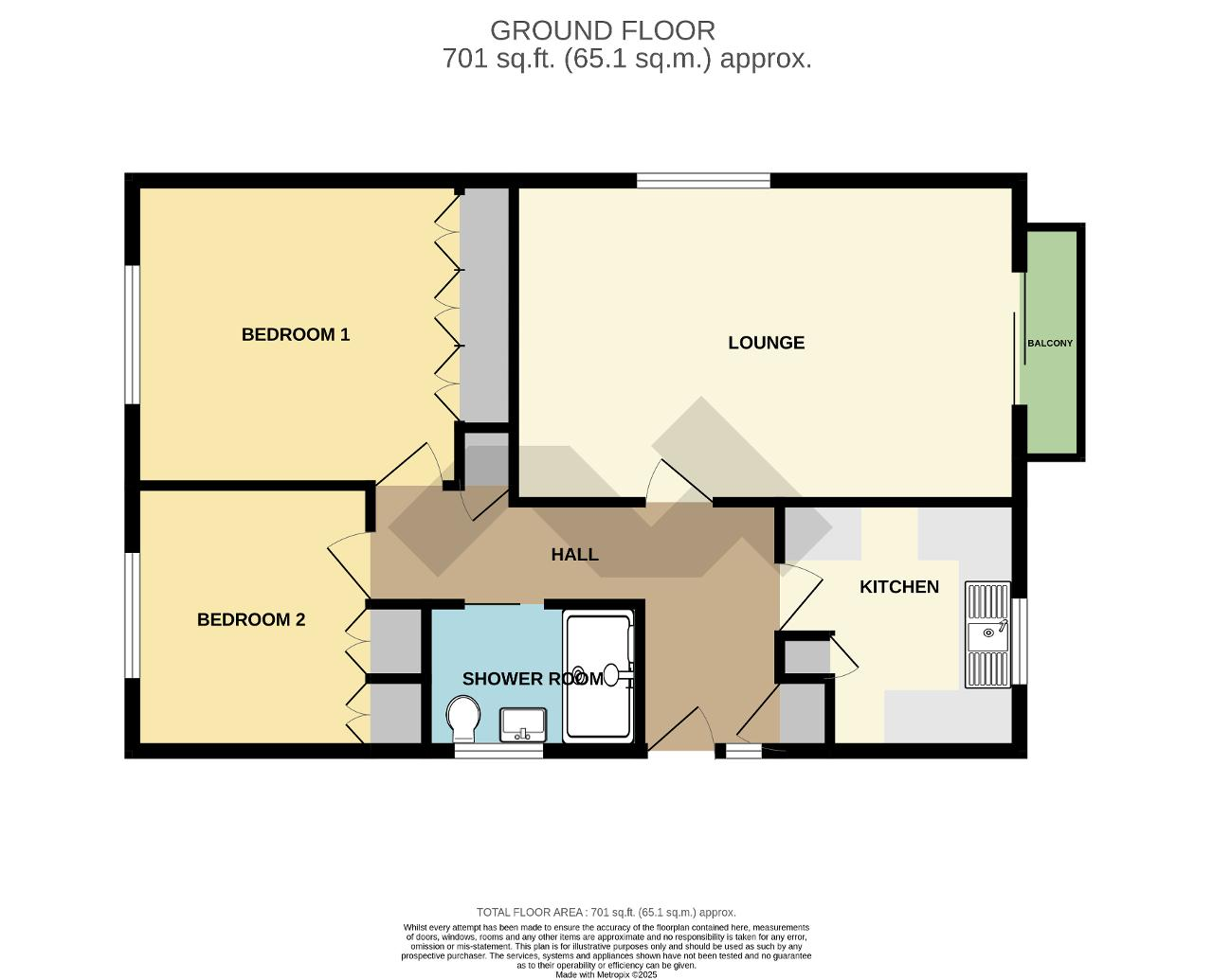 Floorplan of Steyne Close, Crooked Lane, Seaford, East Sussex, BN25 1QD