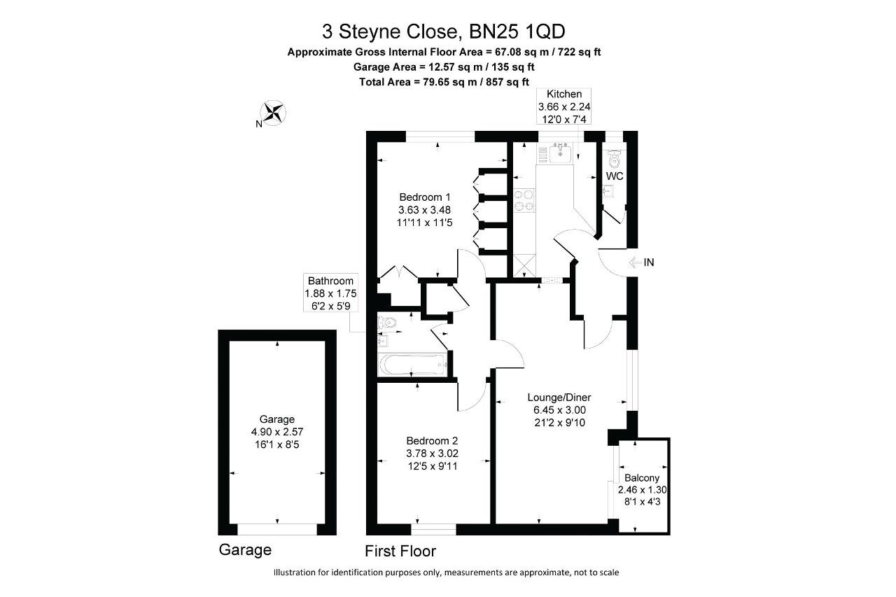 Floorplan of Steyne Close, Crooked Lane, Seaford, East Sussex, BN25 1QD