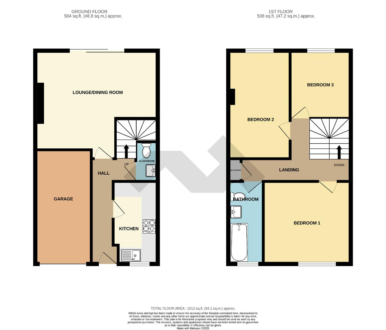 Floorplan of Cricketfield Road, Seaford, East Sussex, BN25 1BU