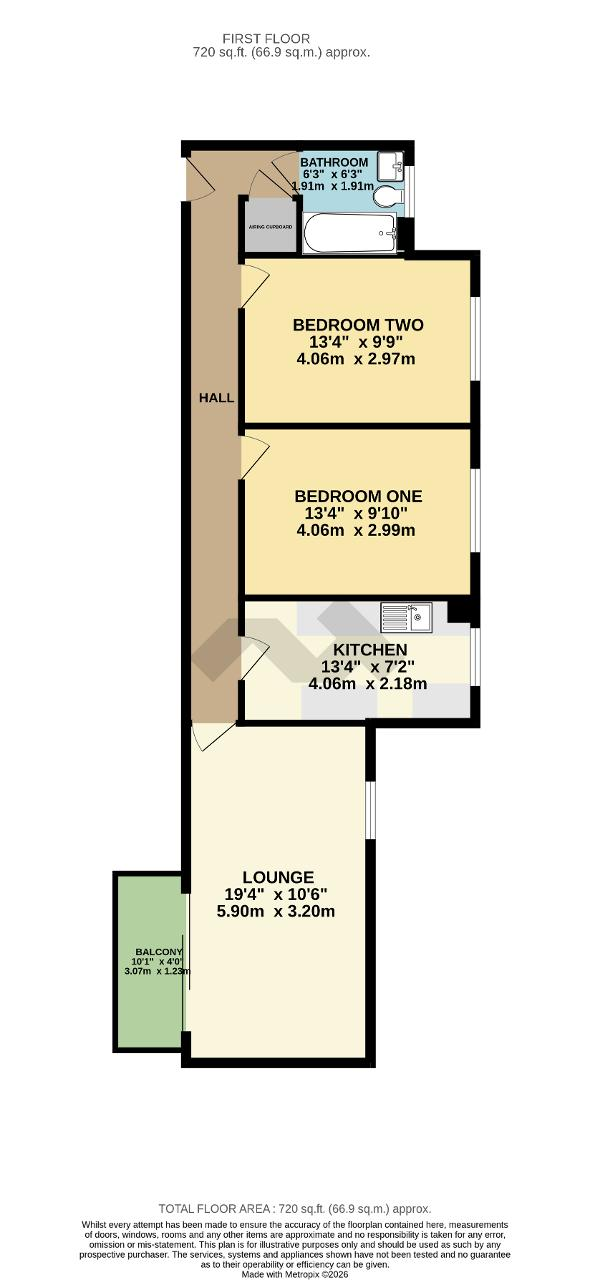 Floorplan of Hawth Valley Court, Surrey Road, Seaford, East Sussex, BN25 2NF