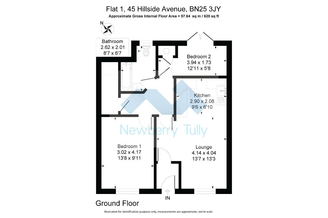 Floorplan of Hillside Avenue, Seaford, East Sussex, BN25 3JY