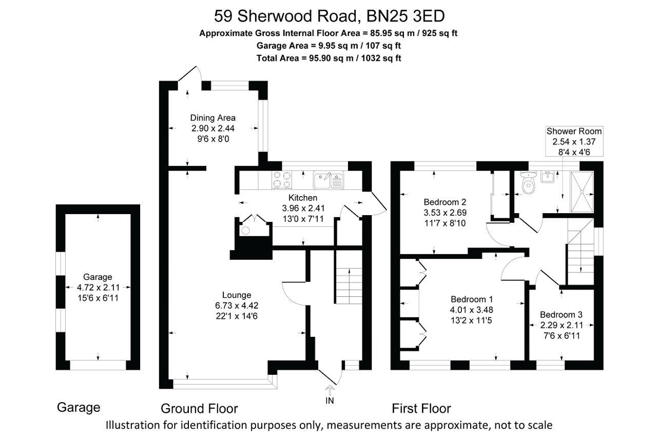 Floorplan of Sherwood Road, Seaford, East Sussex, BN25 3ED