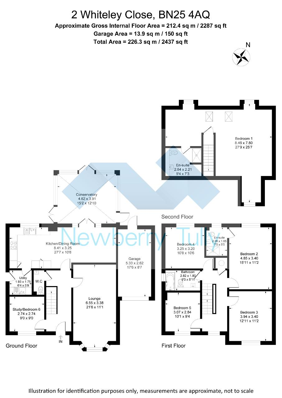 Floorplan of Whiteley Close, Seaford, East Sussex, BN25 4AQ