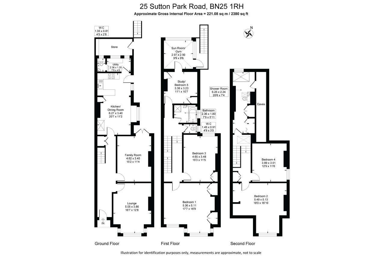 Floorplan of Sutton Park Road, Seaford, East Sussex, BN25 1RH