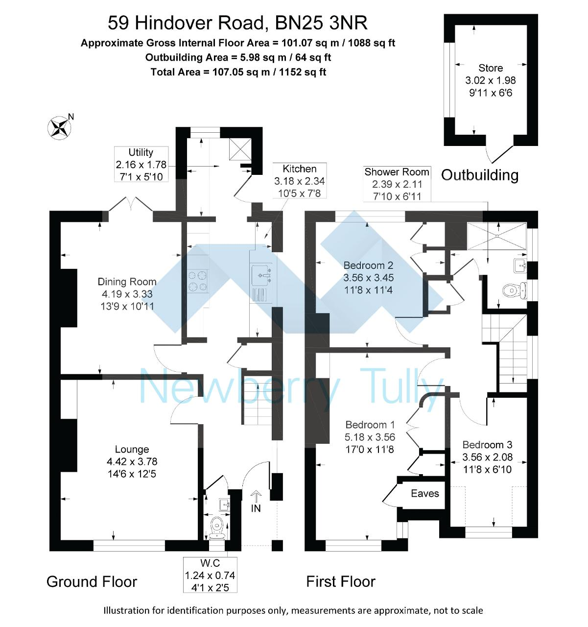 Floorplan of Hindover Road, Seaford, East Sussex, BN25 3NR