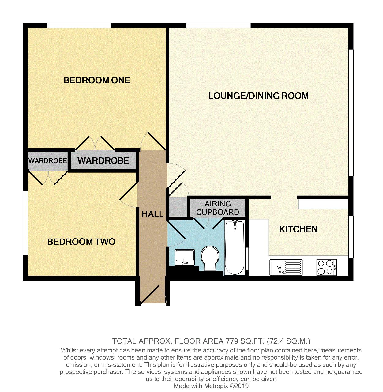 Floorplan of Dane Heights, Dane Close, Seaford, East Sussex, BN25 1EA