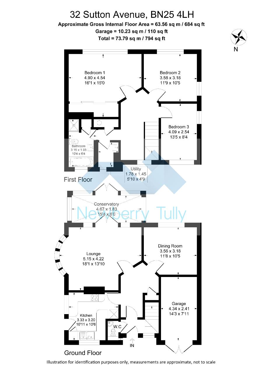 Floorplan of Sutton Avenue, Seaford, East Sussex, BN25 4LH
